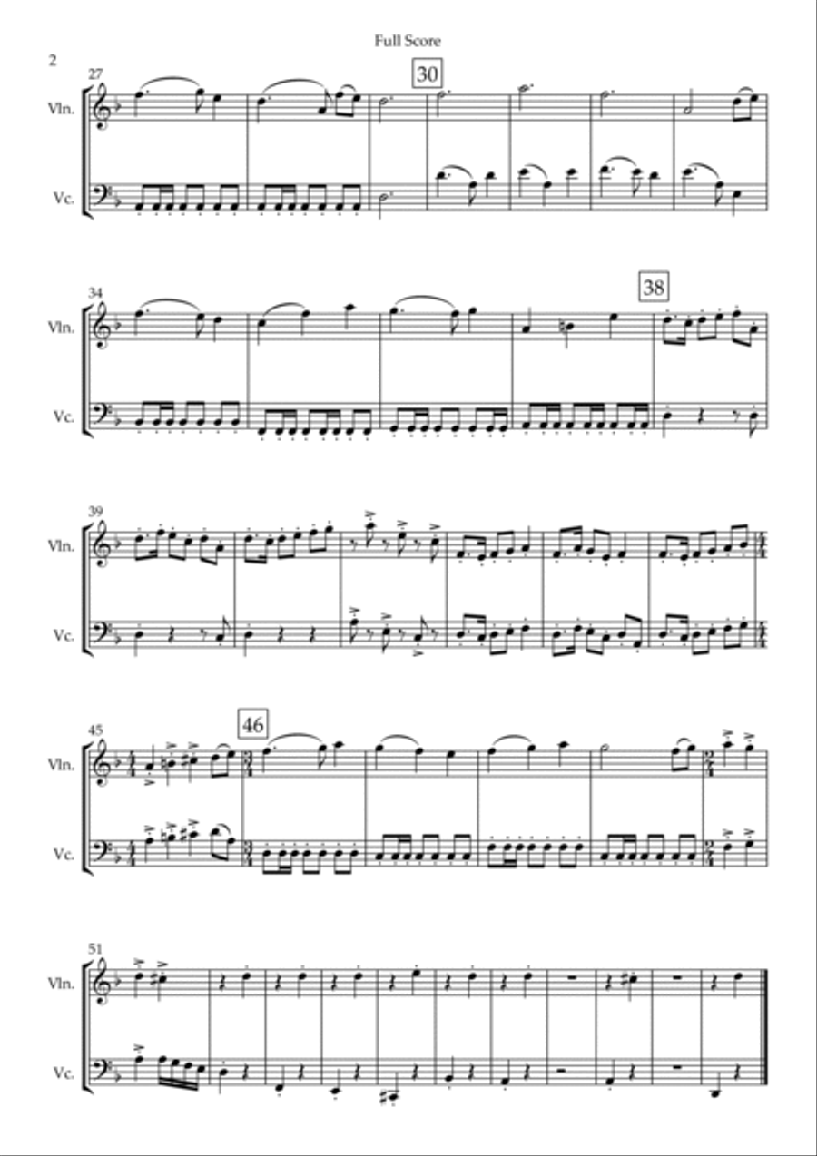 The Medallion Calls The Medallion Calls String Duet scores gallery preview page 2