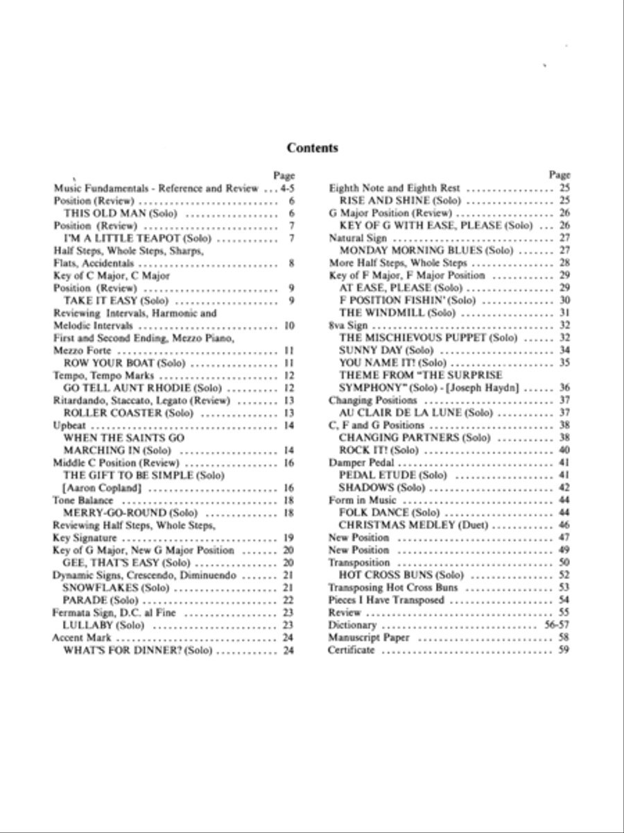 David Carr Glover Method for Piano Lessons Piano Method scores gallery preview page 2