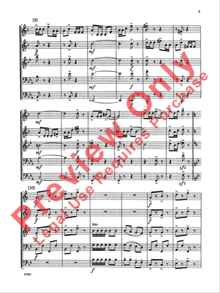 Bugler's Holiday Brass Quintet scores gallery preview page 10