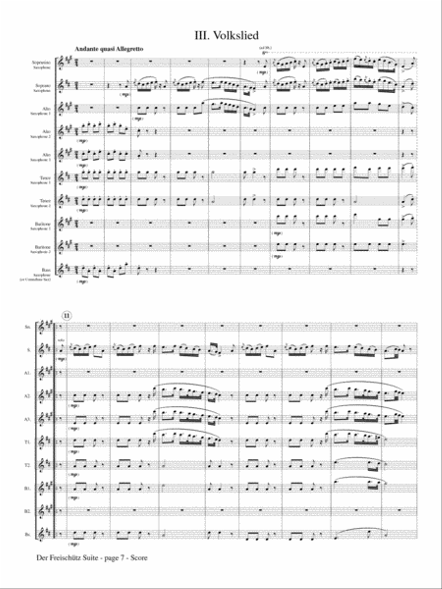 Der Freischutz Suite for Saxophone Choir Saxophone scores gallery preview page 4