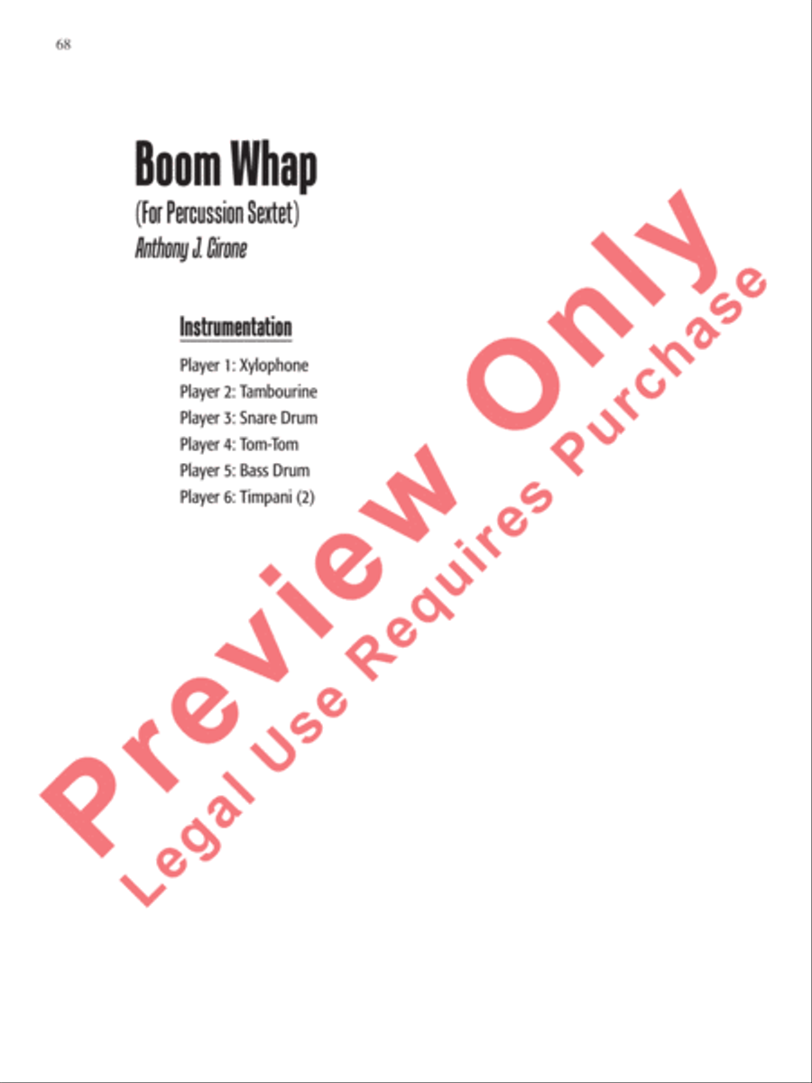 The Anthony J. Cirone Intermediate Percussion Ensemble Collection Percussion Ensemble scores gallery preview page 69
