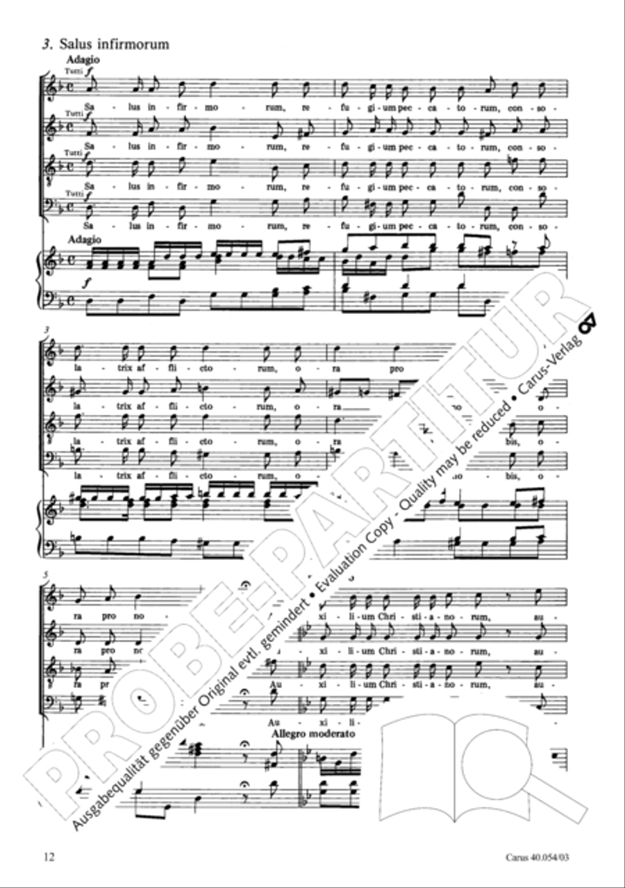 Litaniae Lauretanae B.M.V in B 4-Part scores gallery preview page 13