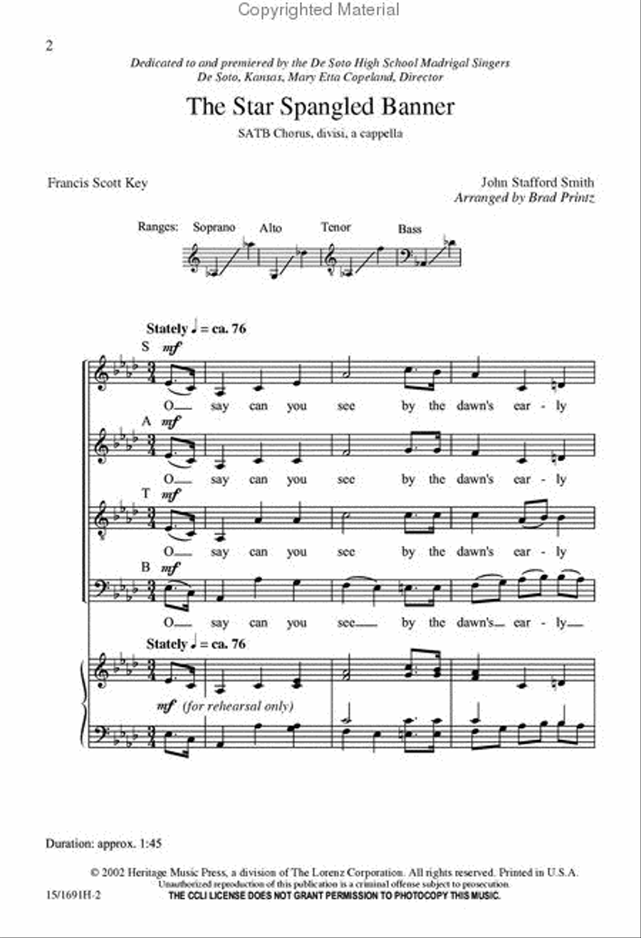The Star-Spangled Banner Divisi scores gallery preview page 2