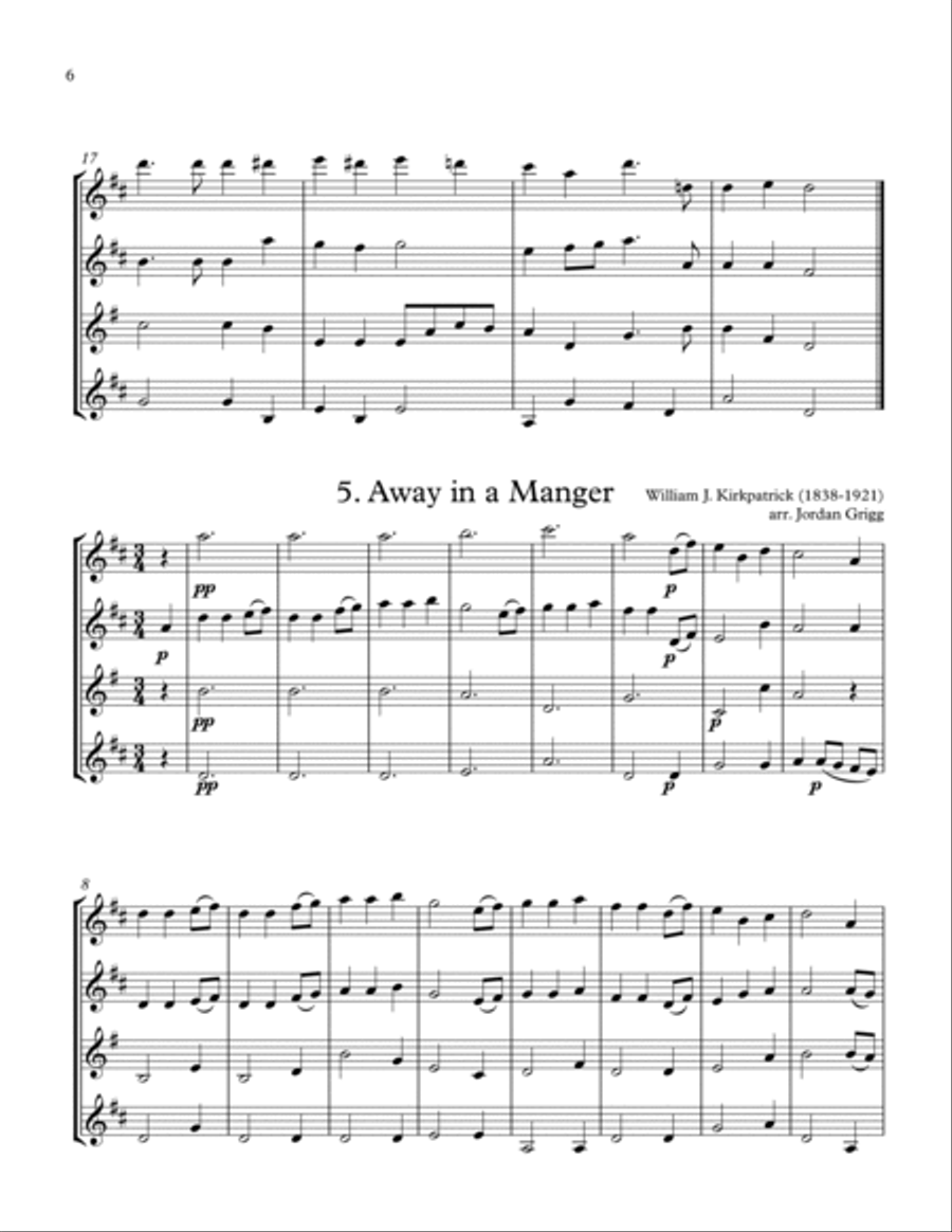 14 Christmas Carols (arranged for Sax Quartet AATB) Saxophone Solo scores gallery preview page 6