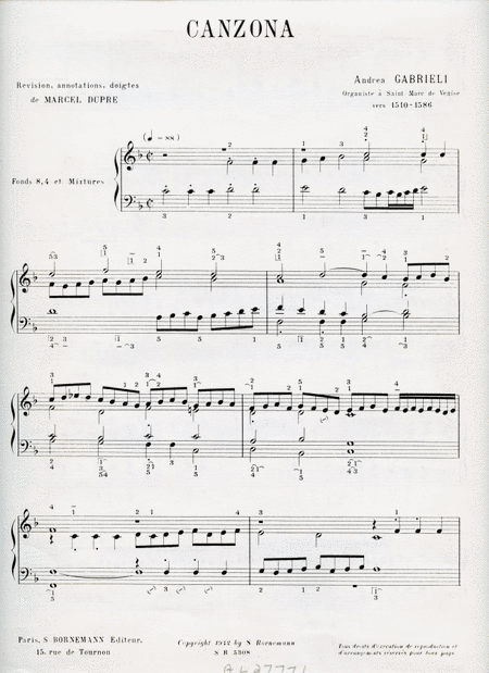 Canzona (maitres Classiques No.18) (organ)
