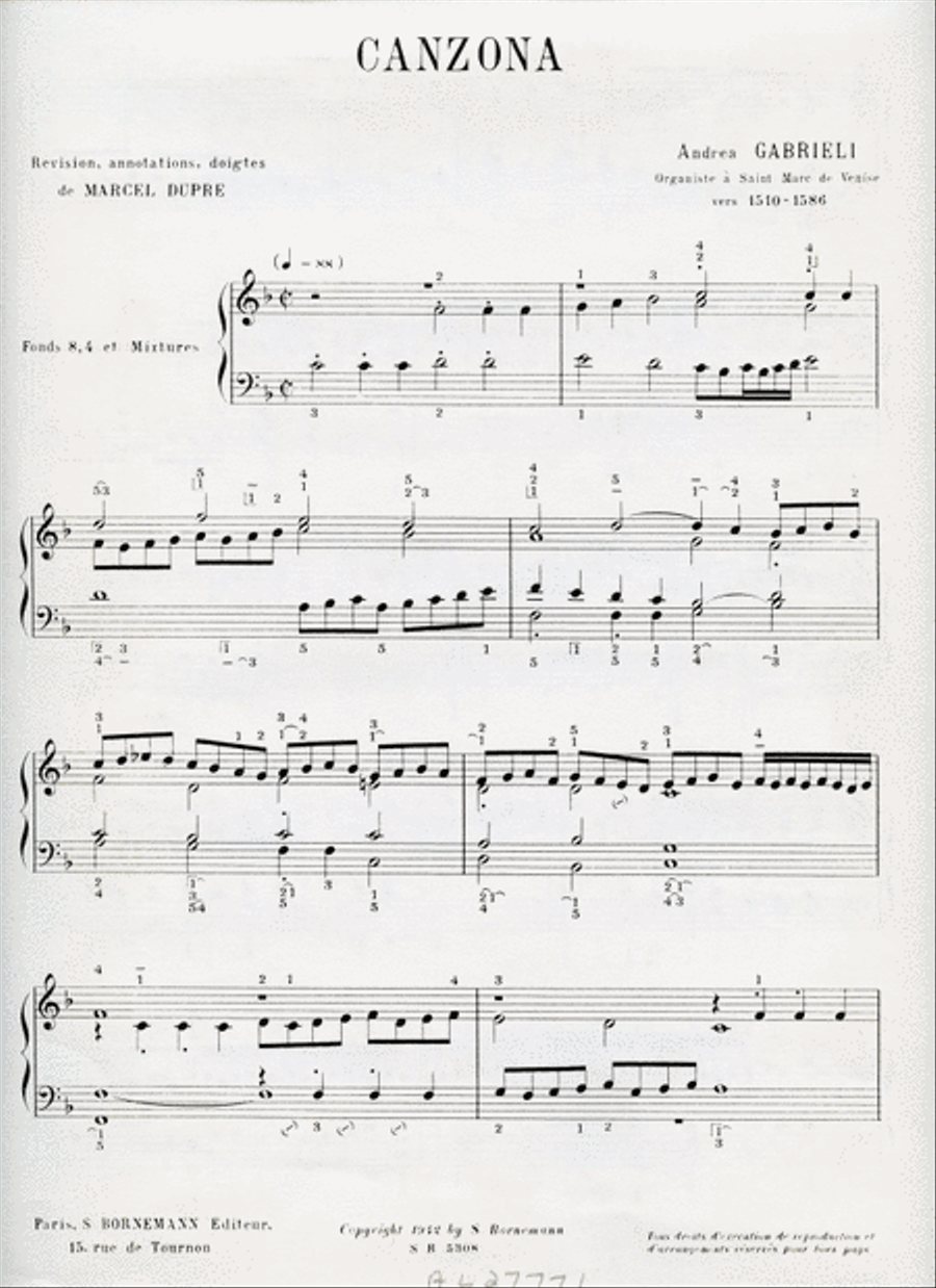 Canzona (maitres Classiques No.18) (organ) Organ scores gallery preview page 1