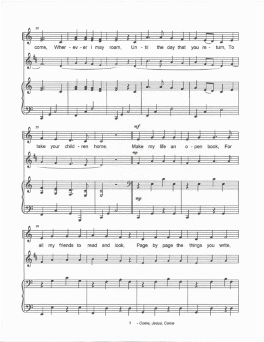 Come, Jesus, Come Come, Jesus, Come Choir scores gallery preview page 3