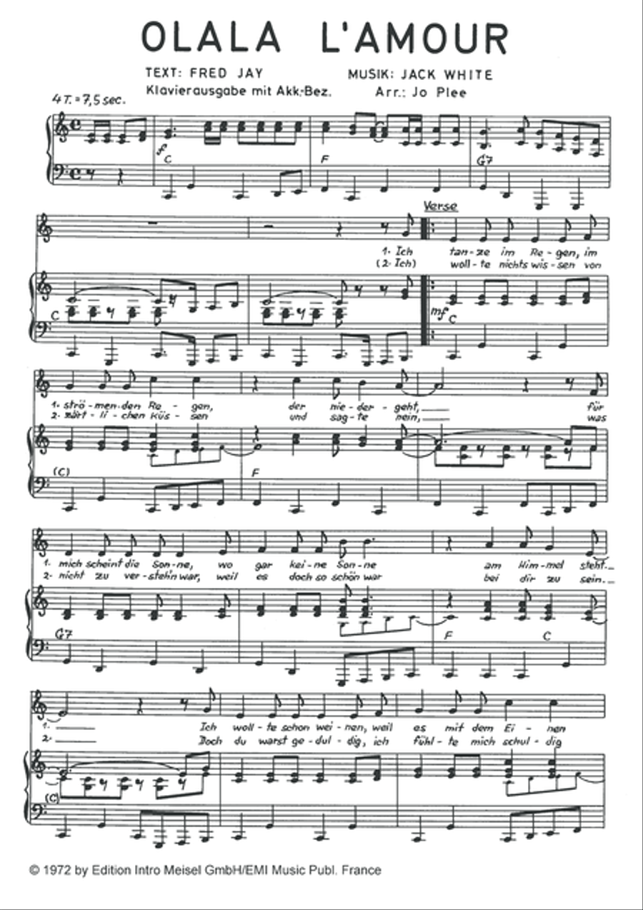 Olala L'amour Olala L'amour Piano, Vocal scores gallery preview page 3
