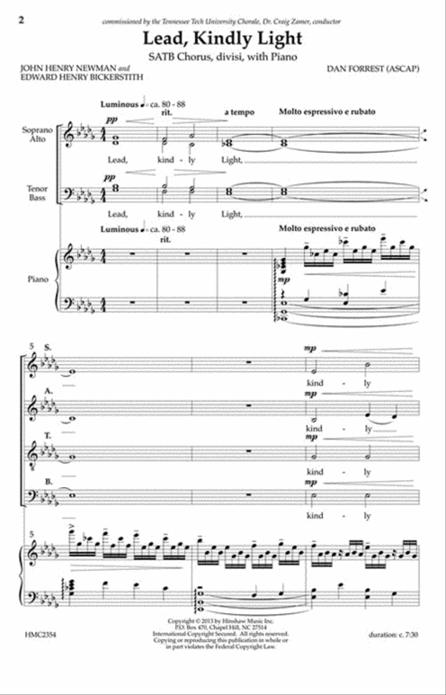 Lead, Kindly Light Lead, Kindly Light 4-Part scores gallery preview page 2