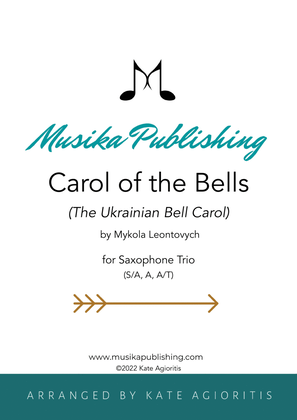 Book cover for Carol of the Bells (Ukrainian Bell Carol) - Saxophone Trio
