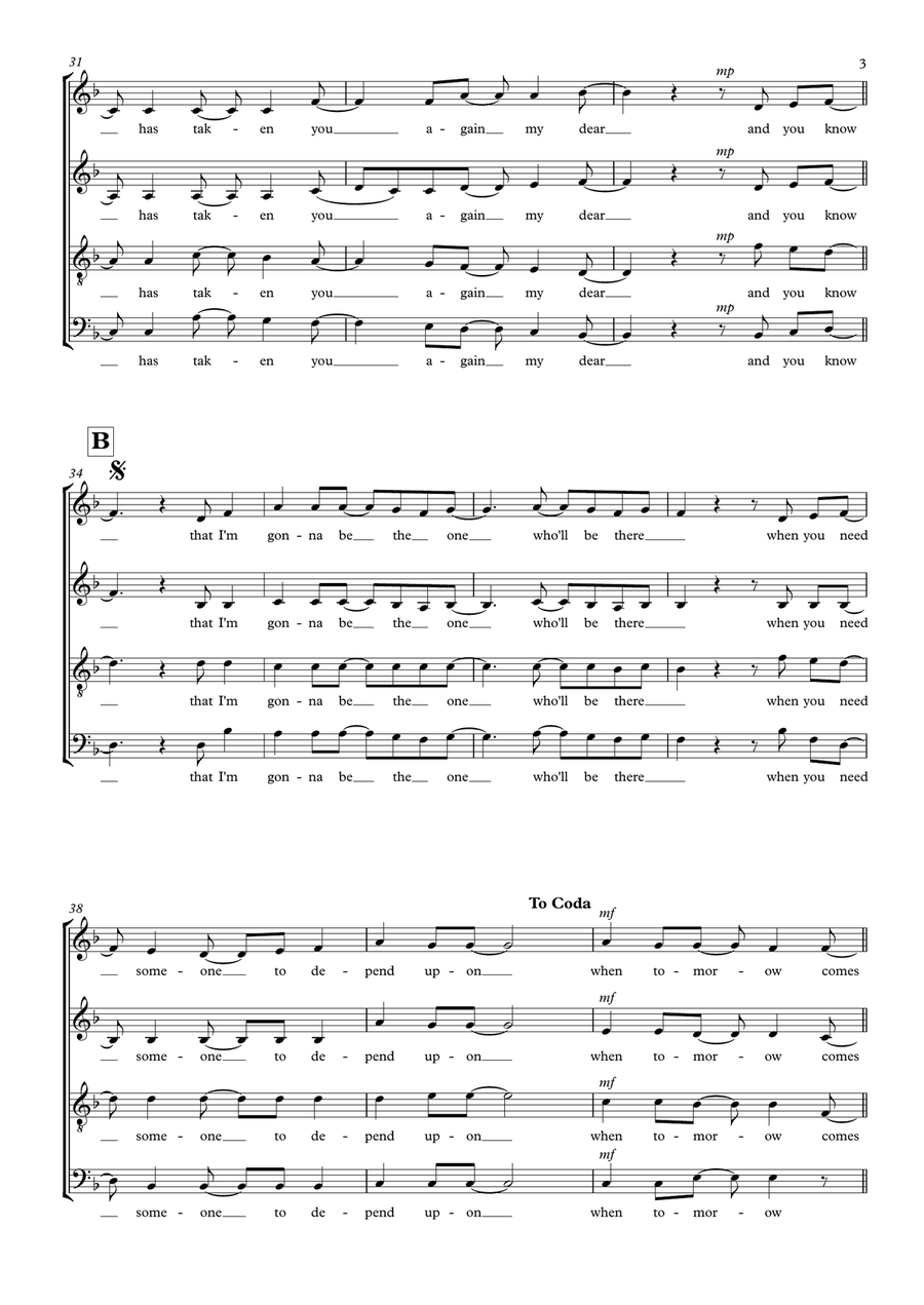When Tomorrow Comes 4-Part scores gallery preview page 3