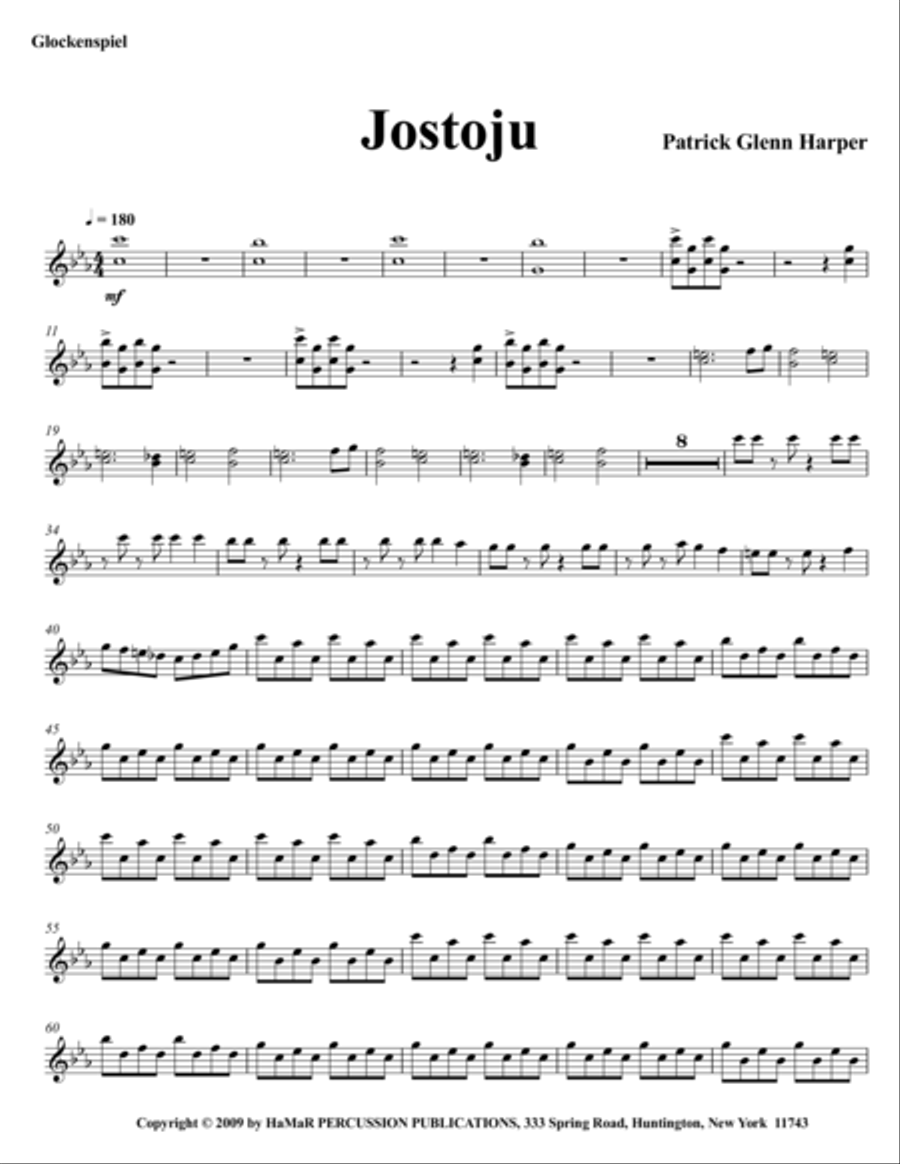 Jostofu Jostofu Percussion Ensemble scores gallery preview page 1