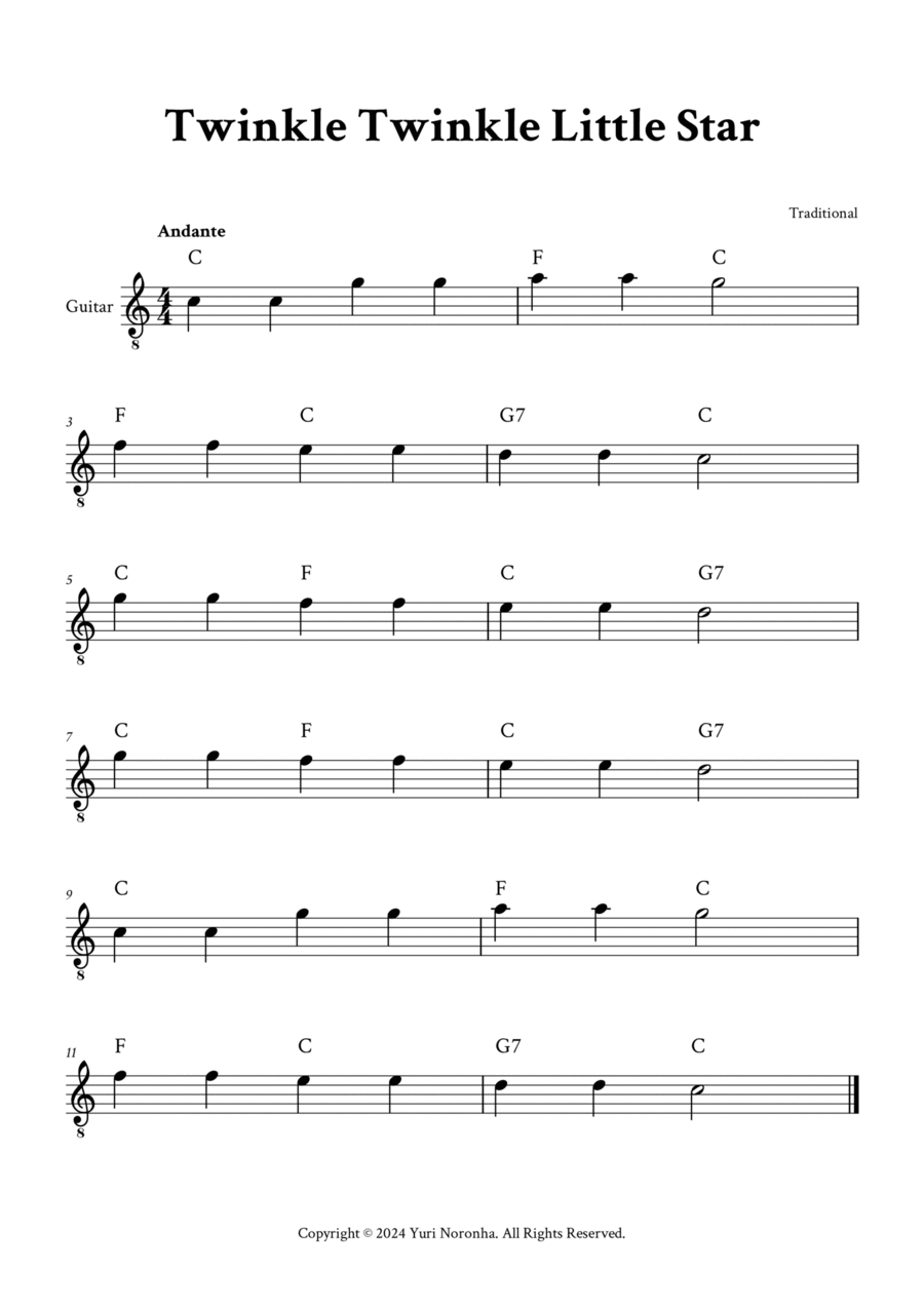 Twinkle twinkle little star on deals guitar
