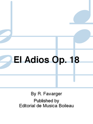 Book cover for El Adios Op. 18