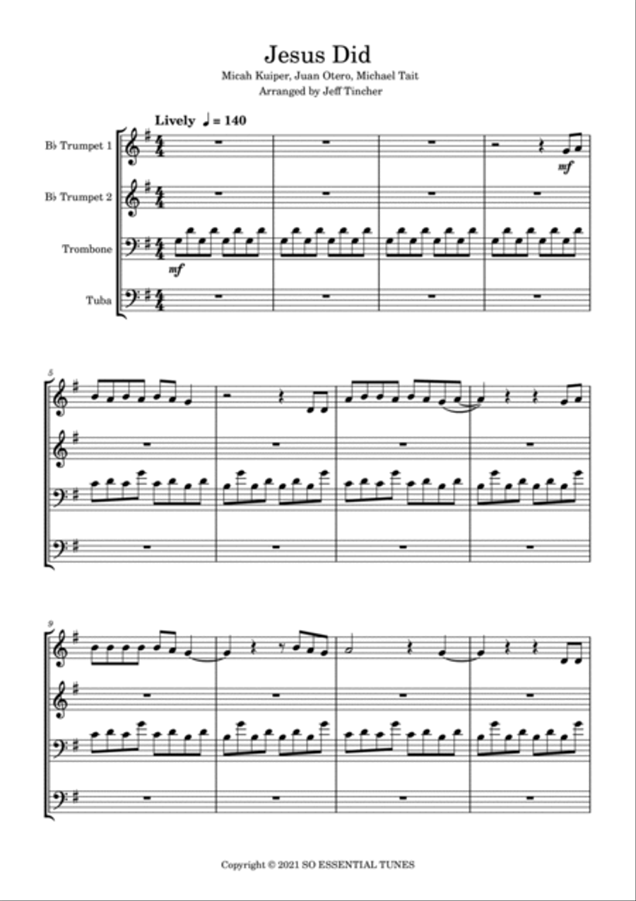Jesus Did Jesus Did Brass Ensemble scores gallery preview page 2