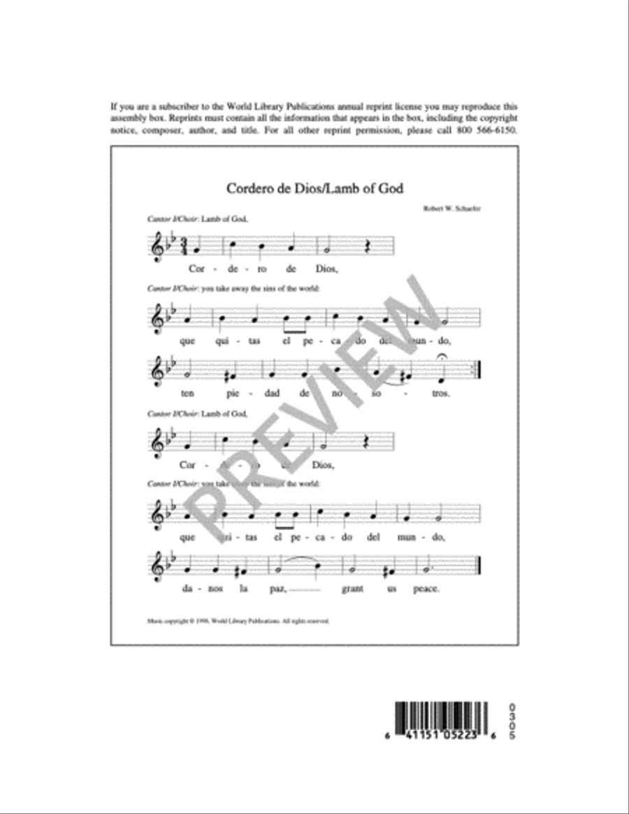 Lamb of God/Cordero De Dios Piano and Keyboard scores gallery preview page 9