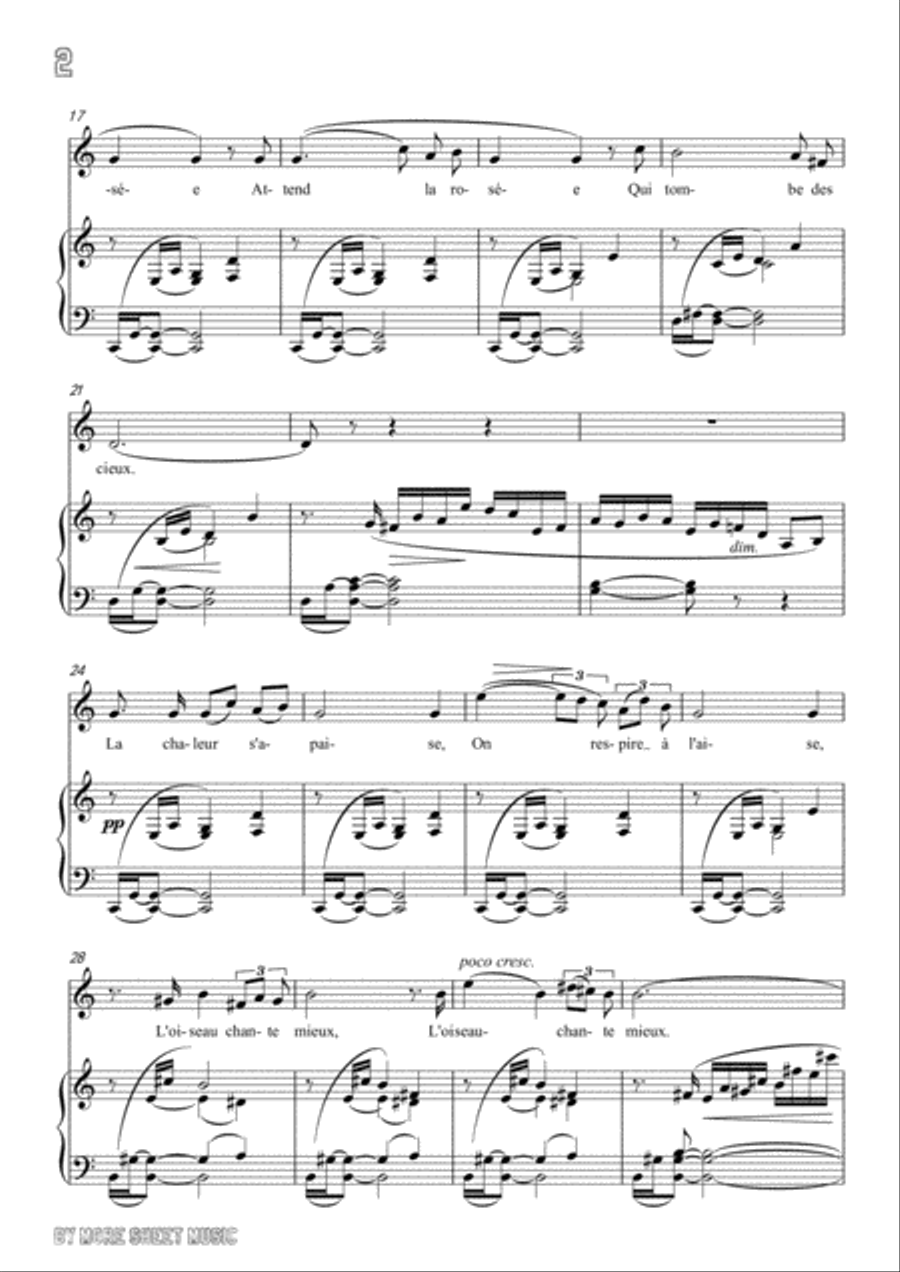 Thomas-Le soir in D flat Major,for Voice and Piano Voice Solo scores gallery preview page 4