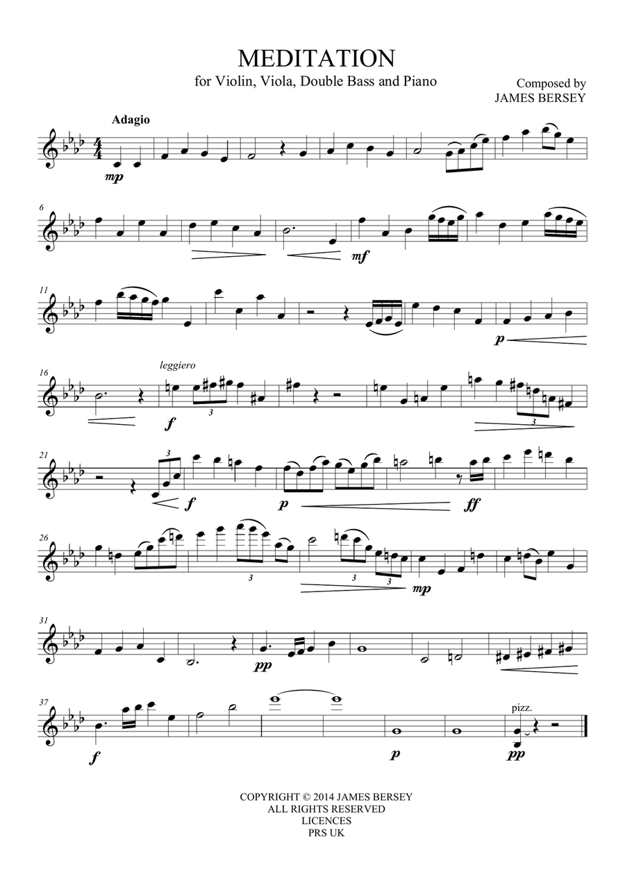 Meditation (for piano quartet) Piano Quartet scores gallery preview page 3