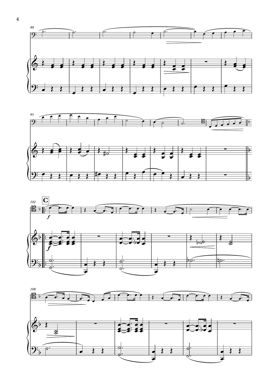 Je Te Veux arranged for Cello and Piano Small Ensemble scores gallery preview page 6