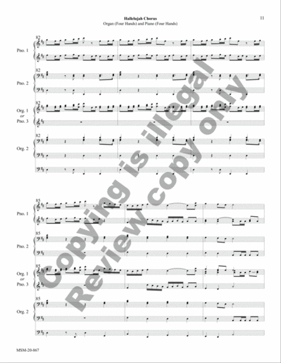 Hallelujah Chorus Organ scores gallery preview page 6