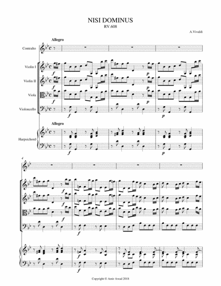 Vivaldi Nisi Dominus for Contralto solo and string orchestra RV 608
