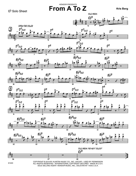 From A To Z - Eb Solo Sheet