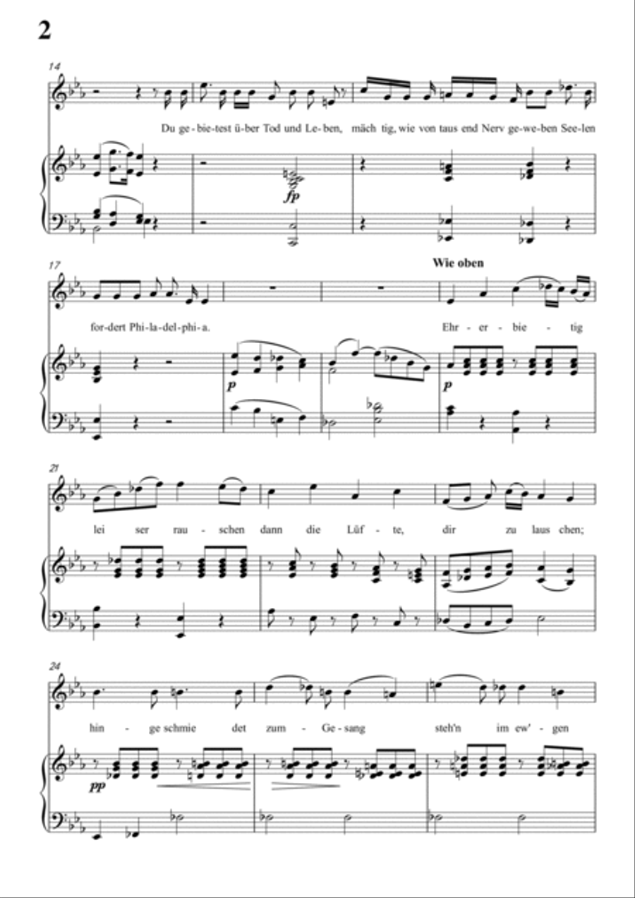 Schubert-Laura am Klavier(Laura at the Piano),D.388 in bE for Vocal and Pno Voice scores gallery preview page 3