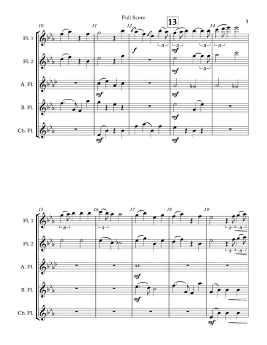 Santa Claus Is Comin' To Town Woodwind Quintet scores gallery preview page 3