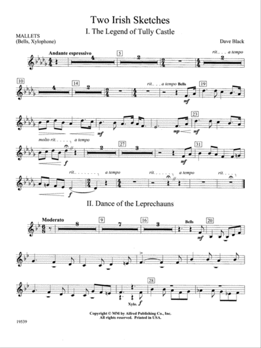 Two Irish Sketches: Mallets Concert Band scores gallery preview page 1
