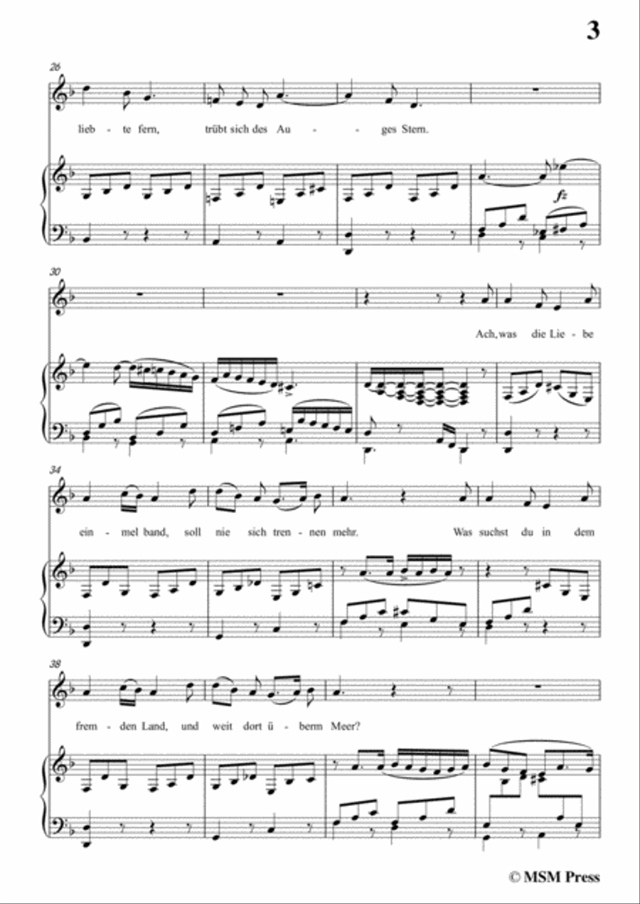 Schubert-Romanze,from'the opera Der haüsliche Krieg',in d minor,for Voice&Piano Voice scores gallery preview page 5