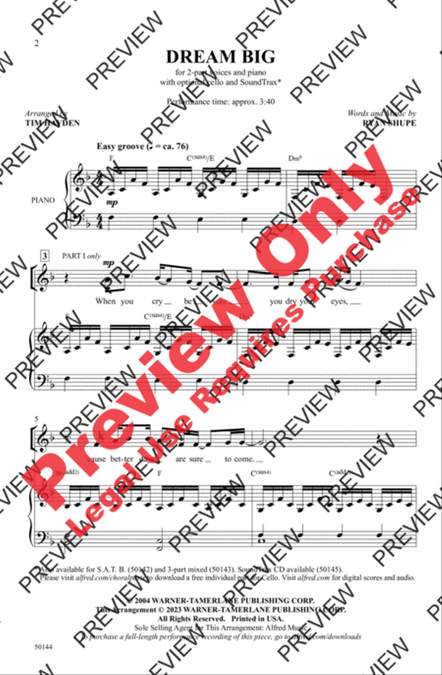 Dream Big 2-Part scores gallery preview page 2