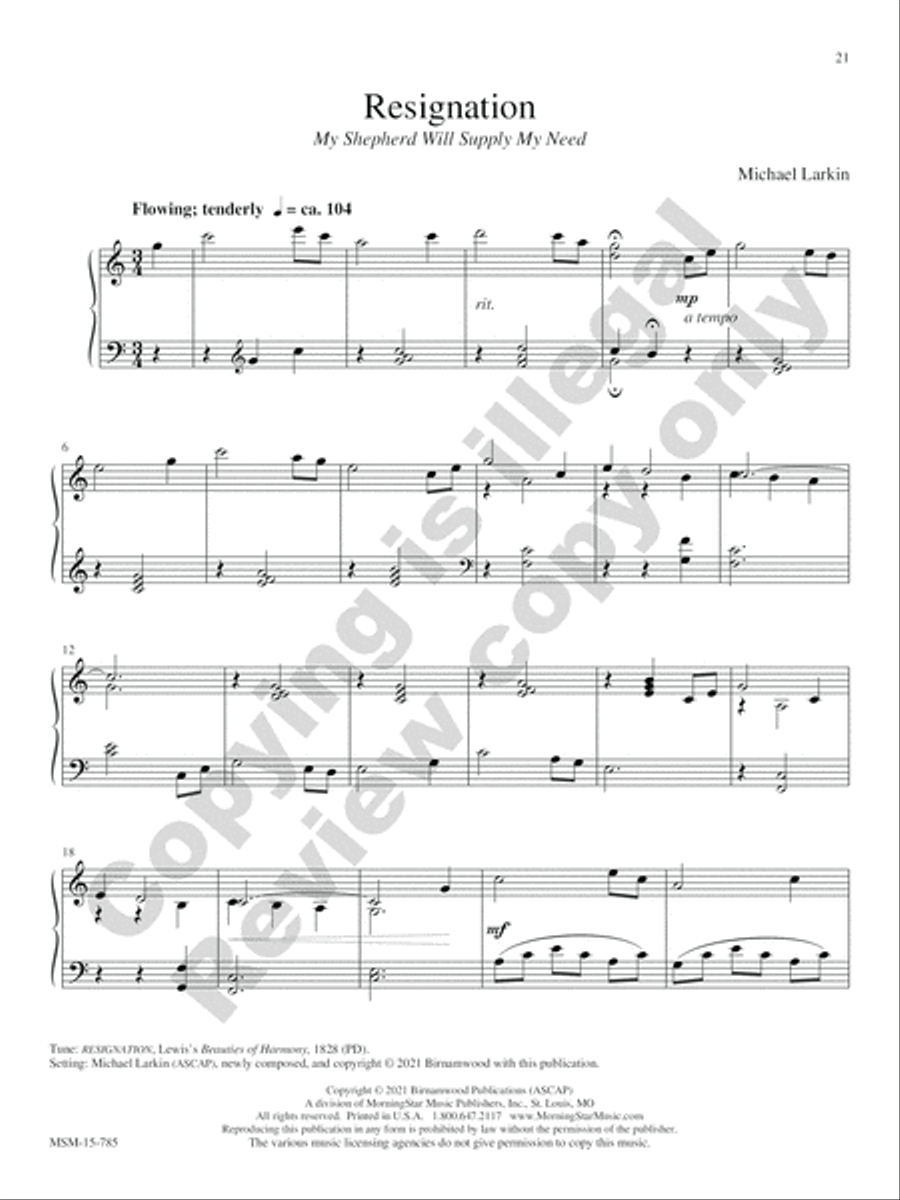 Early American Hymns for Piano Piano Solo scores gallery preview page 9