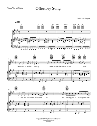 Offertory Song (Piano/Vocal/Guitar)