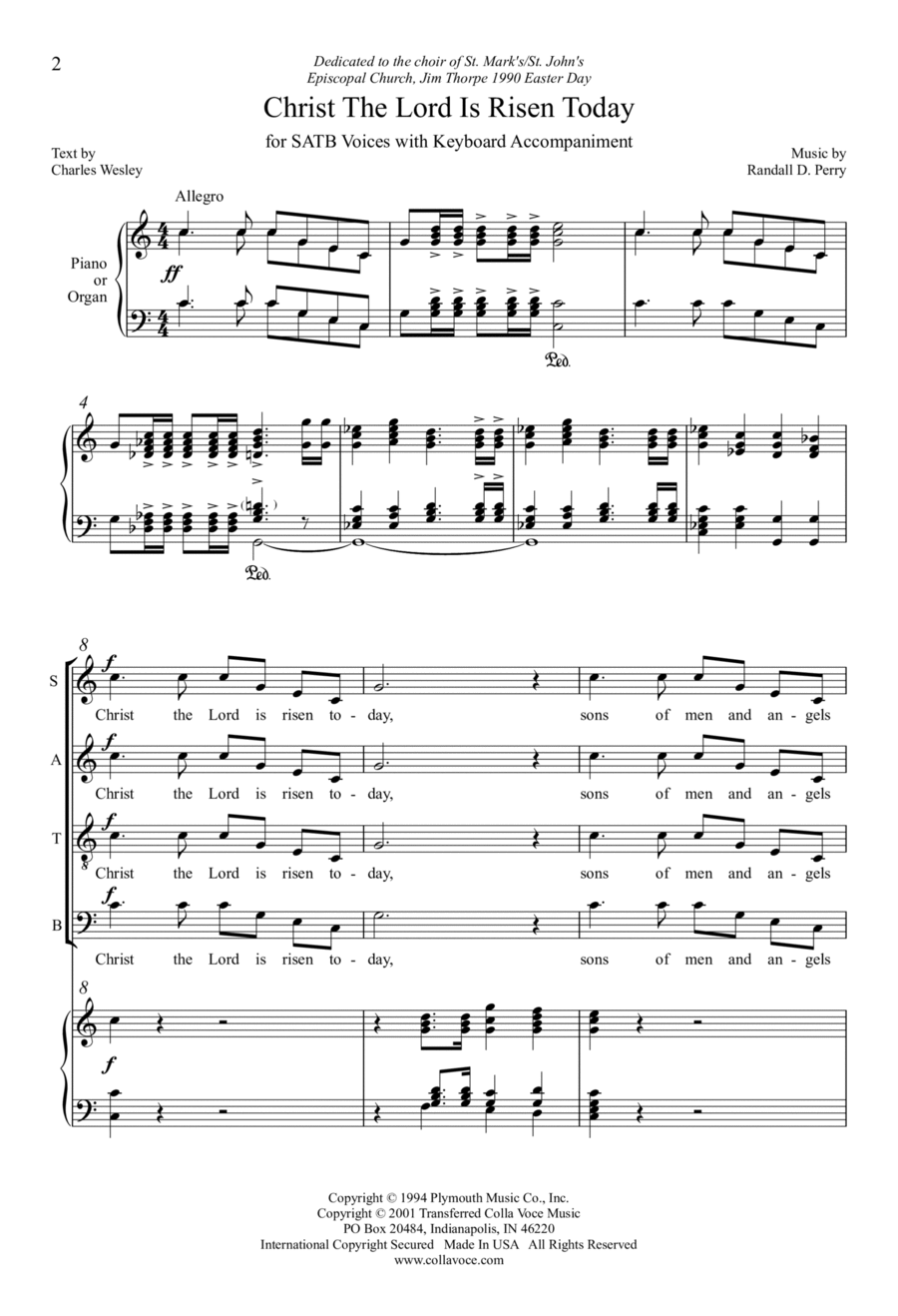 Christ The Lord Is Risen Today 4-Part scores gallery preview page 1