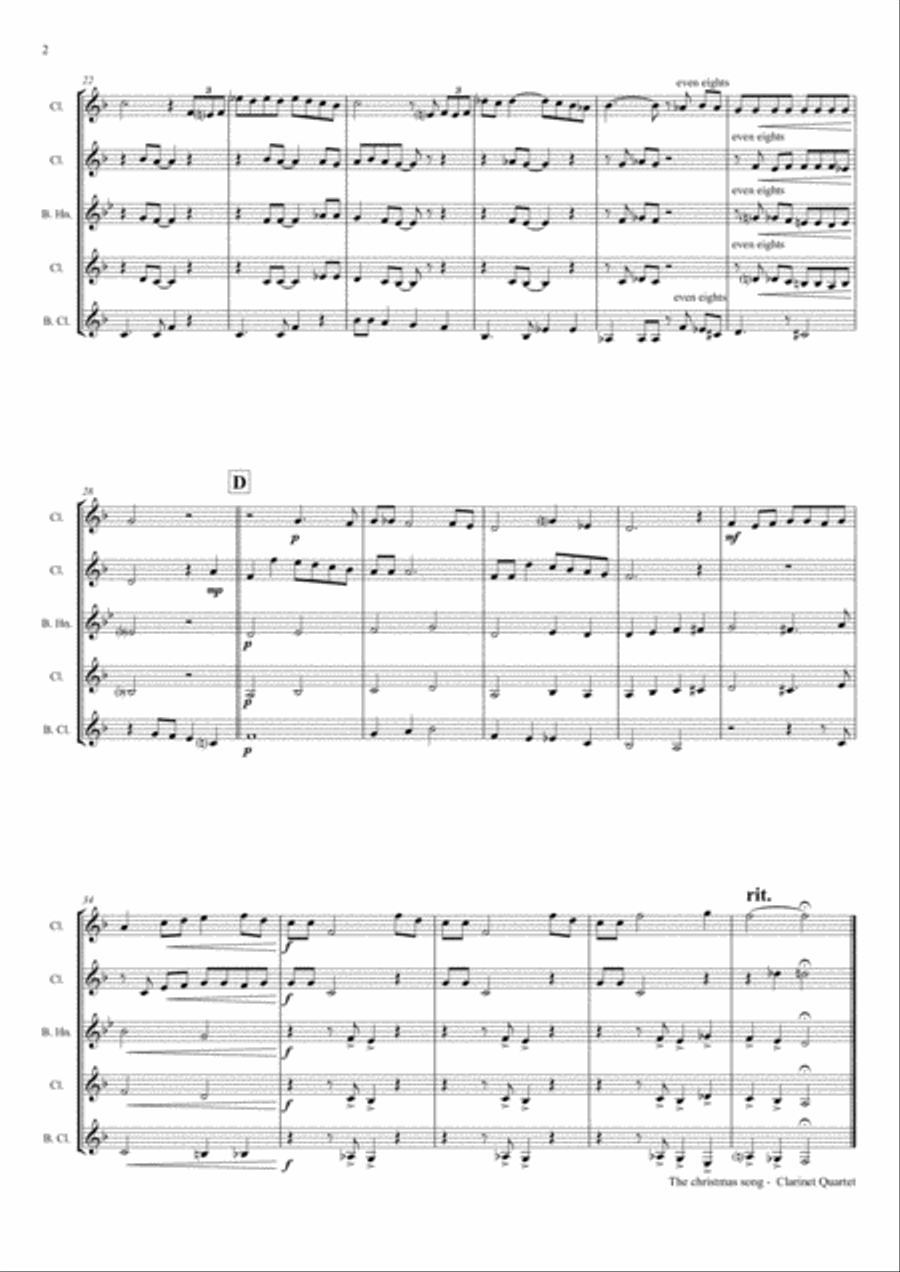 The Christmas Song (Chestnuts Roasting On An Open Fire) Woodwind Ensemble scores gallery preview page 3