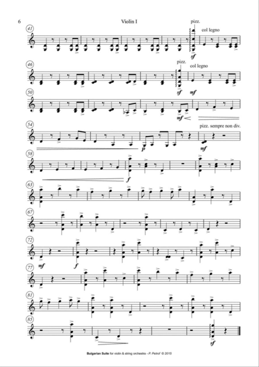 Bulgarian Suite for Violin and 13 Strings - parts String Orchestra scores gallery preview page 6