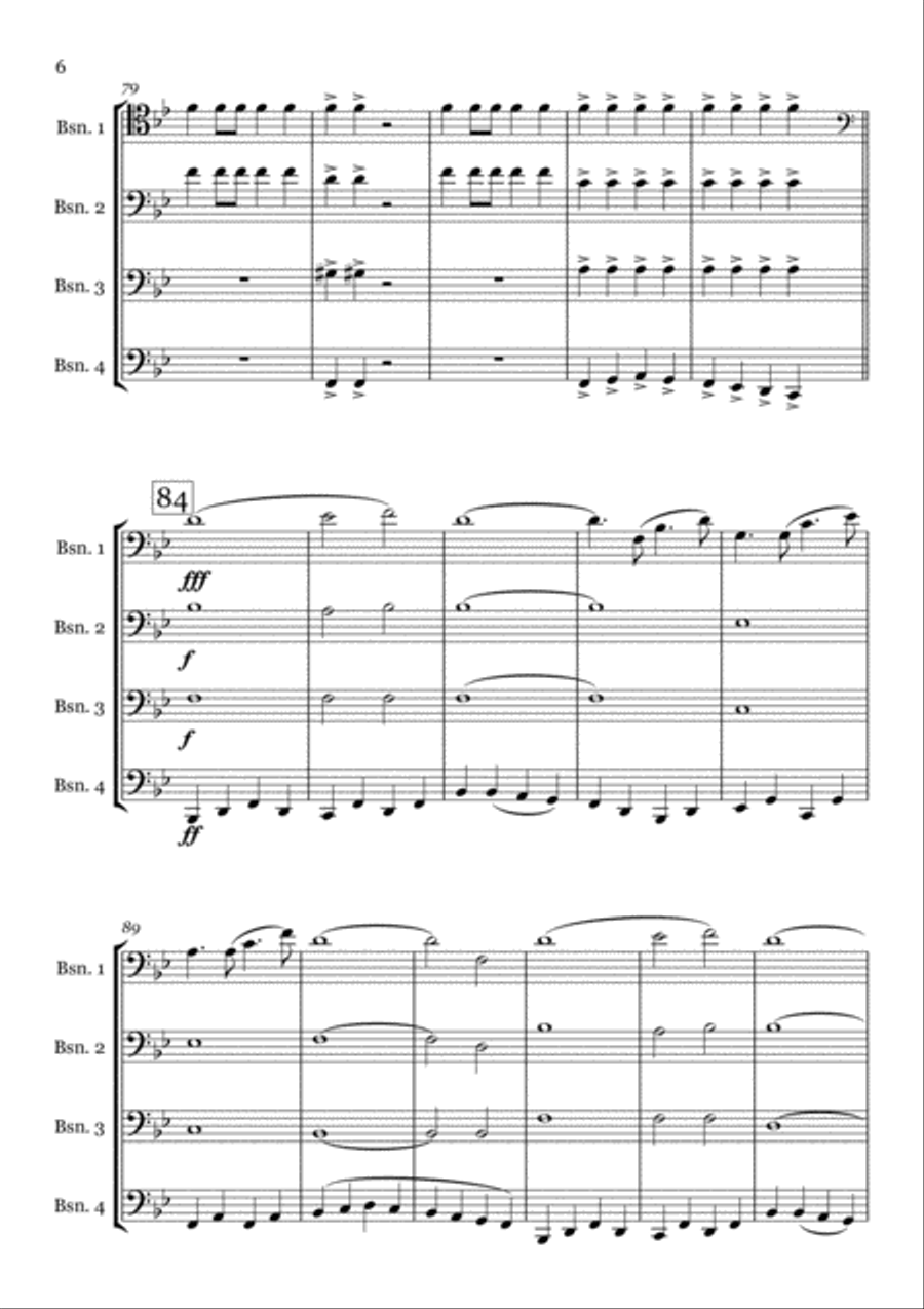 The Thunderer (for Bassoon Quartet) Woodwind Quartet scores gallery preview page 6