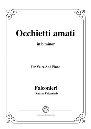 Book cover for Falconieri-Occhietti amati,in b minor,for Voice and Piano
