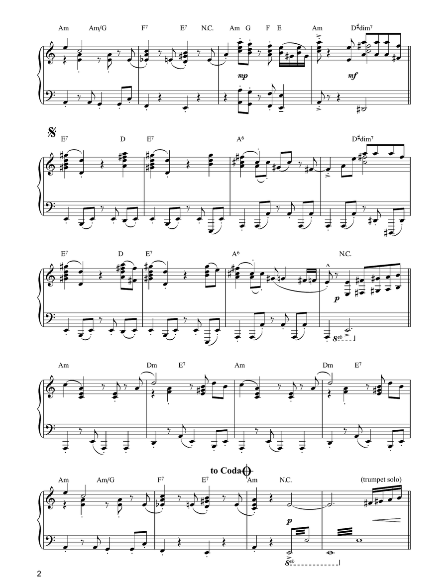 Quizas, Quizas, Quizas (Perhaps, Perhaps, Perhaps) Piano Solo scores gallery preview page 2