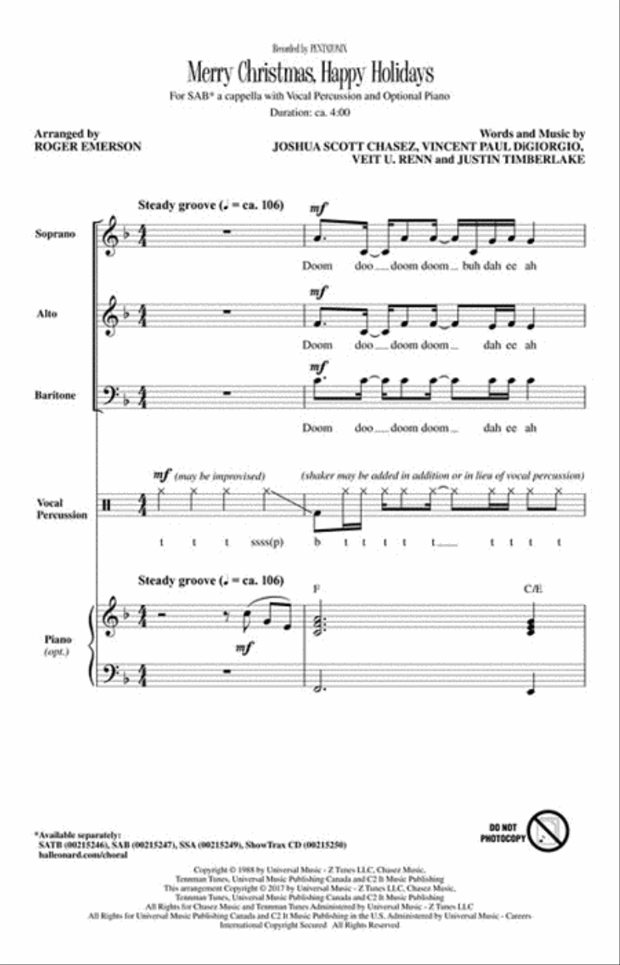 Merry Christmas, Happy Holidays 3-Part scores gallery preview page 2