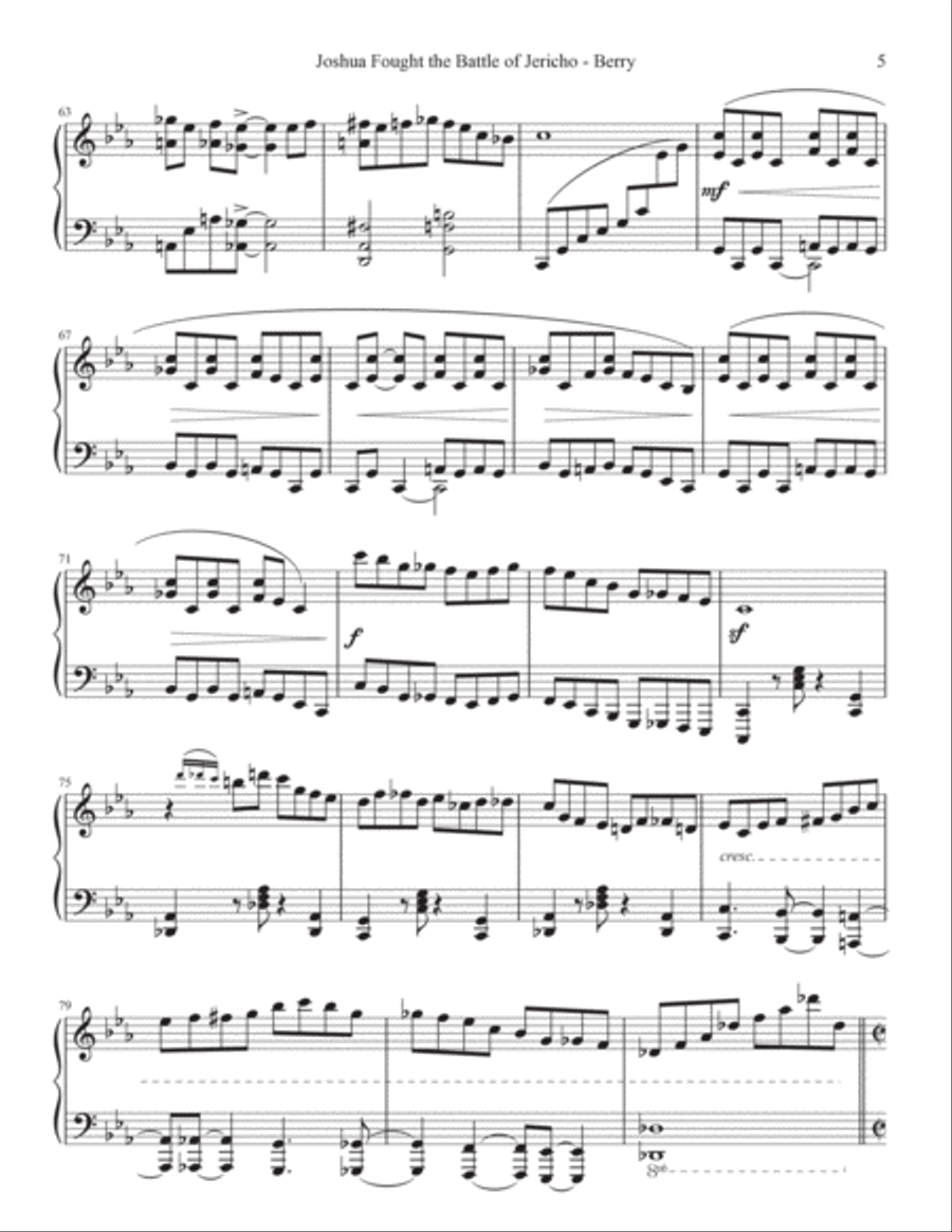 Joshua Fought the Battle of Jericho Piano Solo scores gallery preview page 5