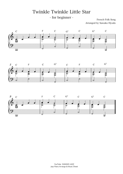 Twinkle twinkle little star(jazz piano for beginner) image number null