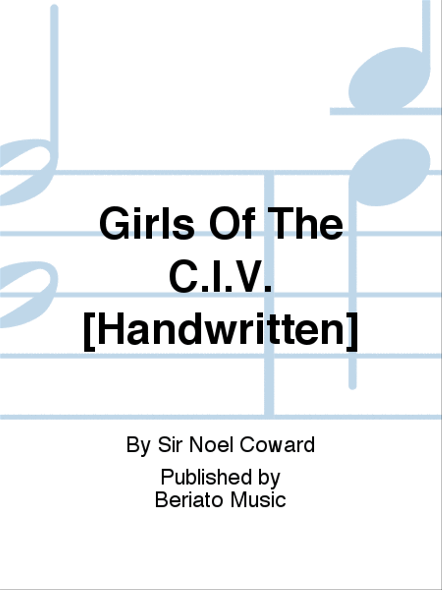 Girls Of The C.I.V. [Handwritten] Piano, Vocal, Guitar scores gallery preview page 1