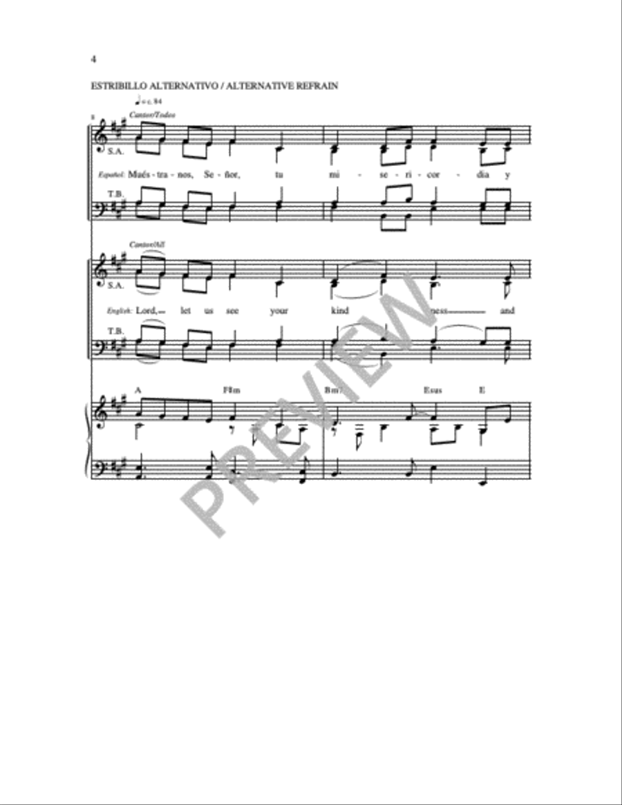 Muéstranos Señor / Lord Show Us Your Mercy 4-Part scores gallery preview page 11