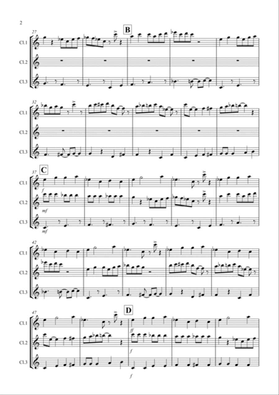 Raising the Game (jazzy style!) for Clarinet Trio Clarinet Trio scores gallery preview page 2