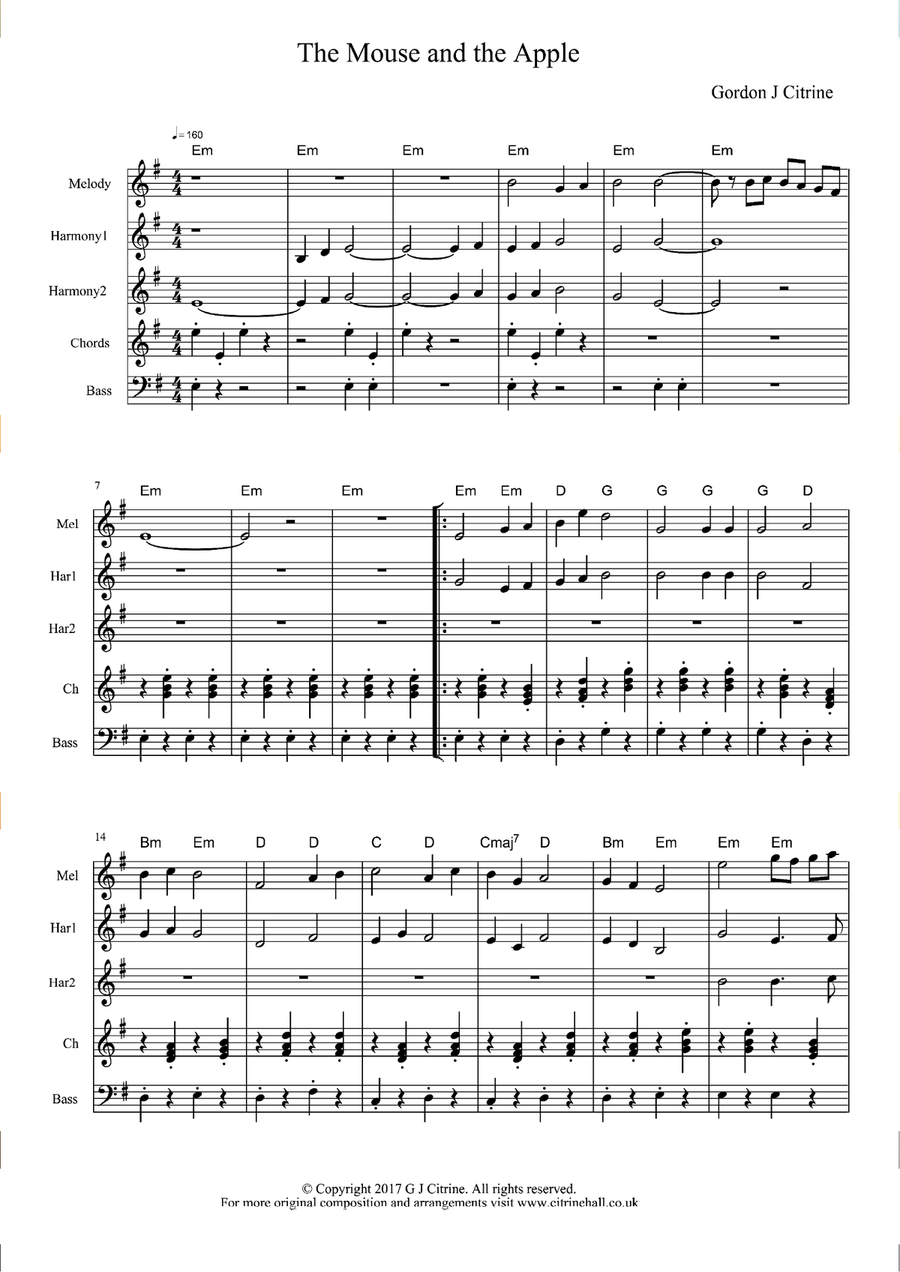 The Mouse and the Apple Woodwind Quartet scores gallery preview page 2