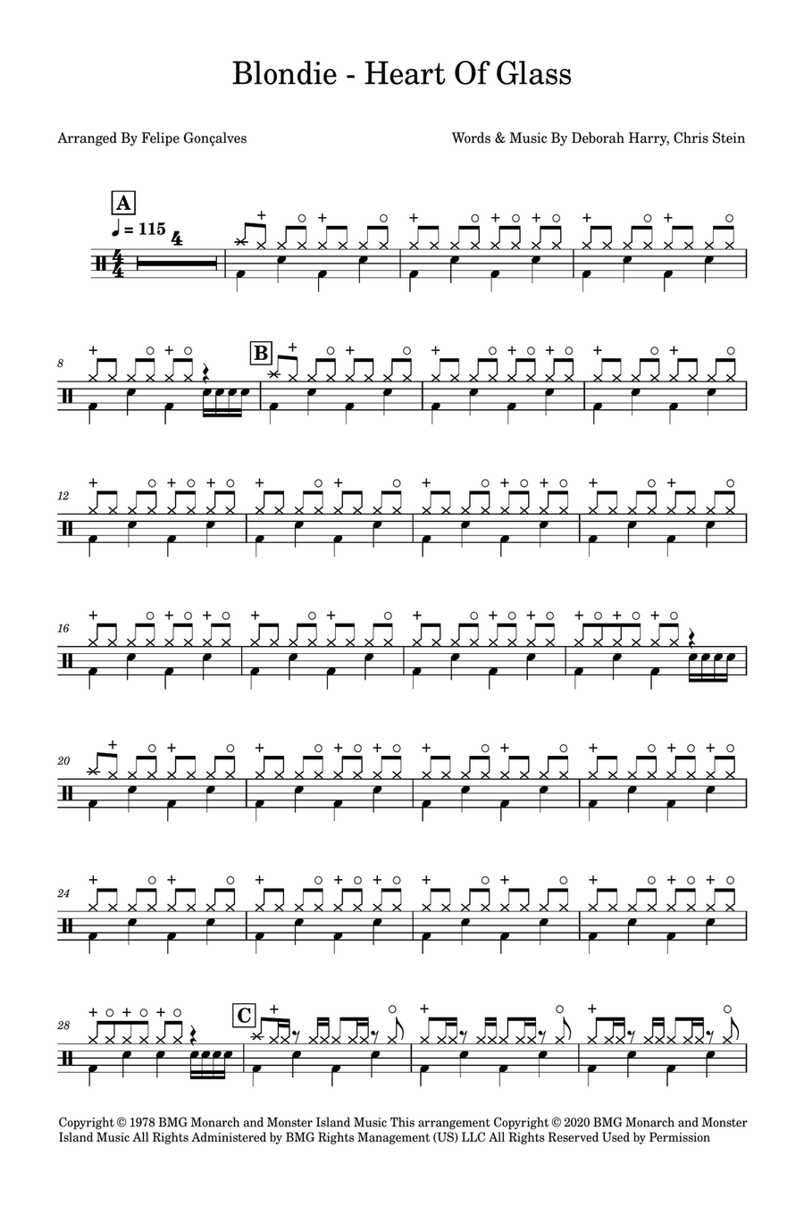 Heart Of Glass Heart Of Glass Drum Set scores gallery preview page 1