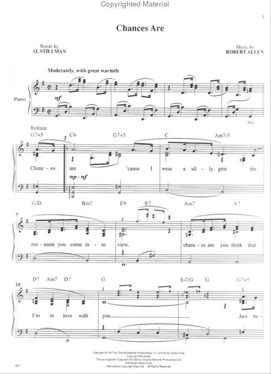 Chances Are-35 Evergreen Gems from the Romantic 50s and 60s Voice Solo scores gallery preview page 2