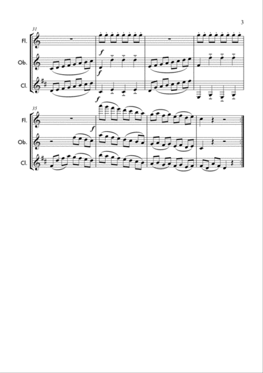 Sonatina Op 36, No 1 by Muzio Clementi Woodwind Trio scores gallery preview page 4