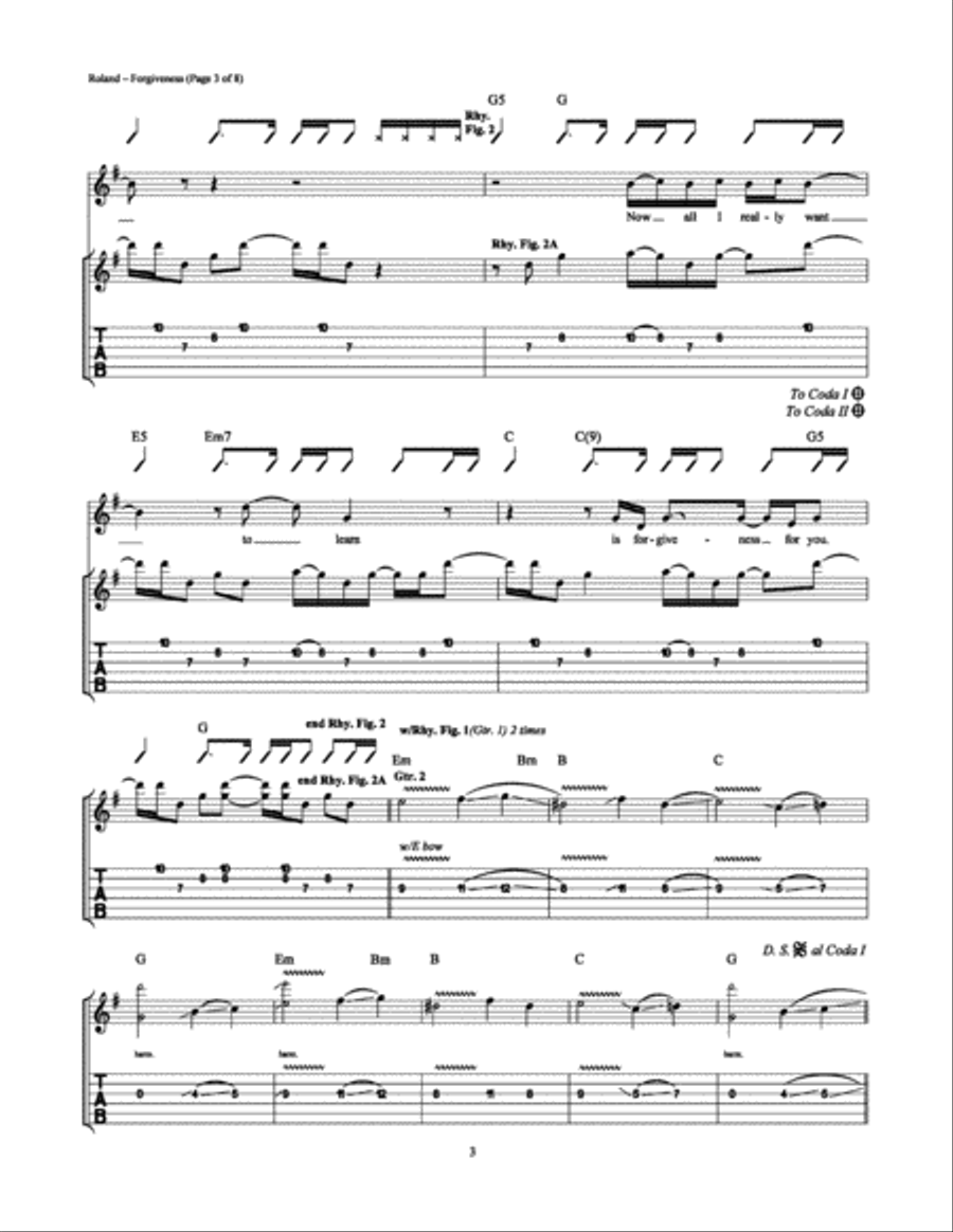 Forgiveness Electric Guitar scores gallery preview page 3